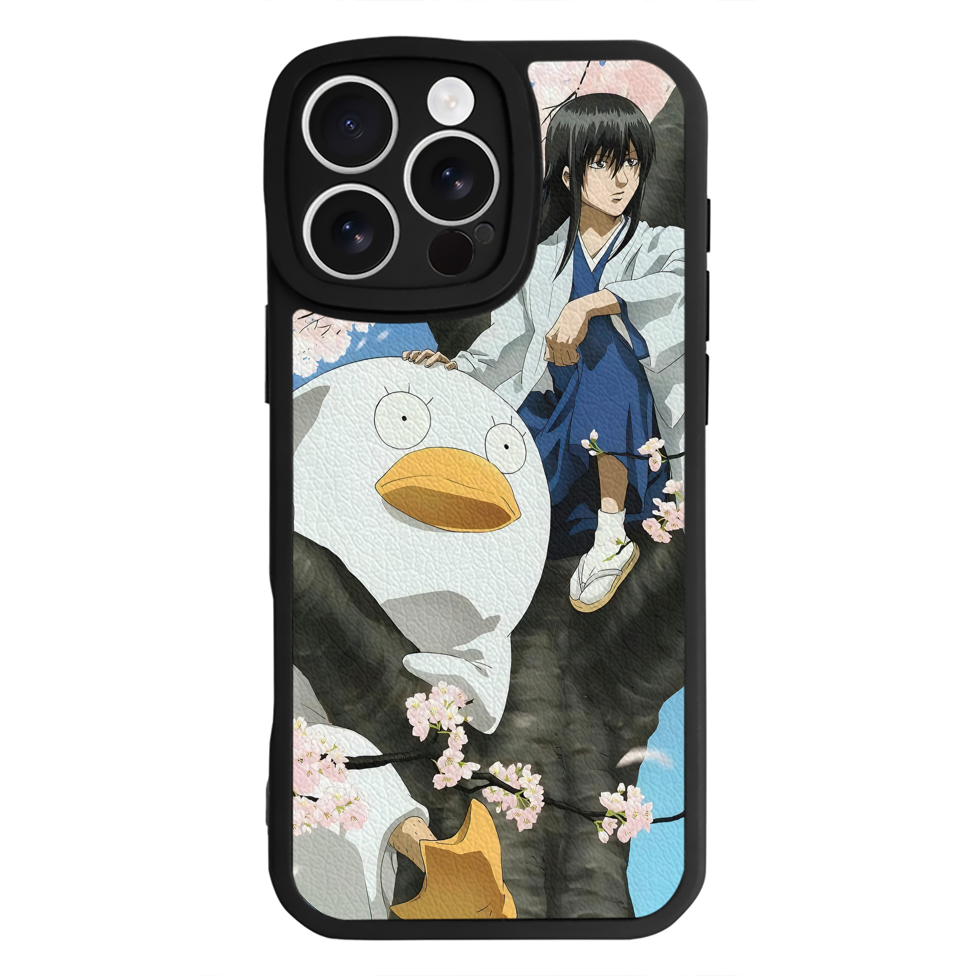 （画像用） ぎんたま 坂田銀時（さかたぎんとき） 神楽 志村新八（しむら しんぱち） GINTAMA Sakata Gintoki Kagura Shimura Shinpachi 【iPhone 16シリーズ対応】シリコンスマホケース（レザー調） 材質：シリコン